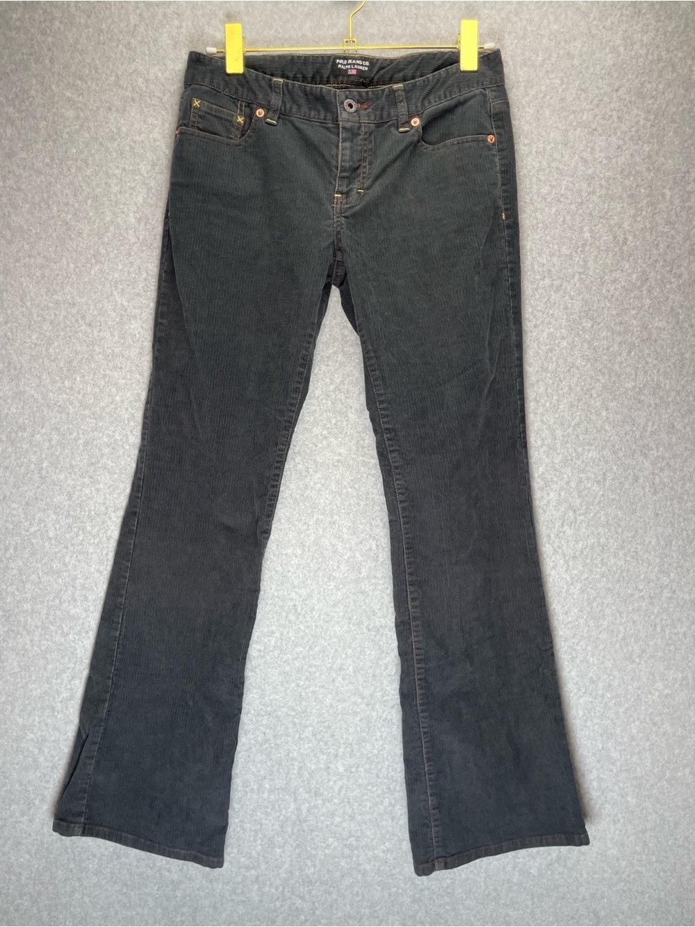Polo Ralph Lauren Y2K Vintage Low Rise Boot Cut Gray Corduroy Pants